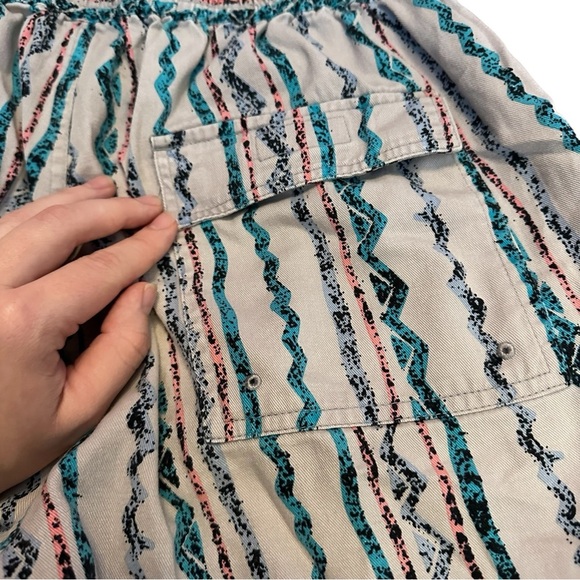 Extreme 80s Retro Striped Elastic Cotton Shorts Men’s Small 90s - Picture 6 of 7